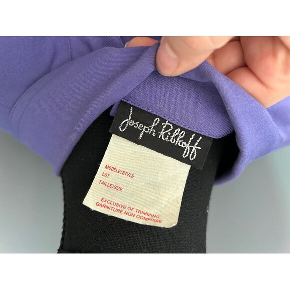 Vintage 80s Joseph Ribkoff Purple Dress Suit One Piece With Belt Button Up Skirt - Picture 6 of 14